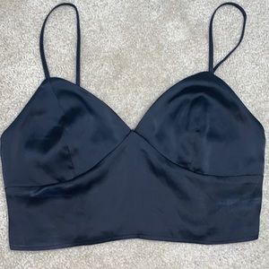 Garage Black Satin Top